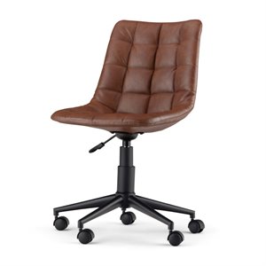 urbanpro faux leather swivel office chair in distressed cognac