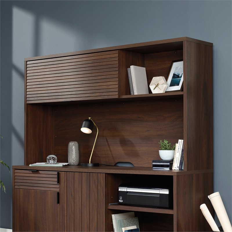UrbanPro Englewood Large Wooden Desk Hutch in Spiced Mahogany