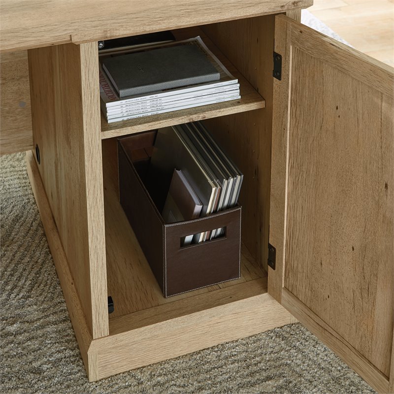 Prime Oak L-Shaped Desk with Storage