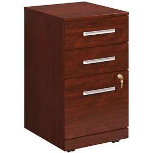 urbanpro engineered wood 3-drawers mobile file cabinet (assembled) cherry