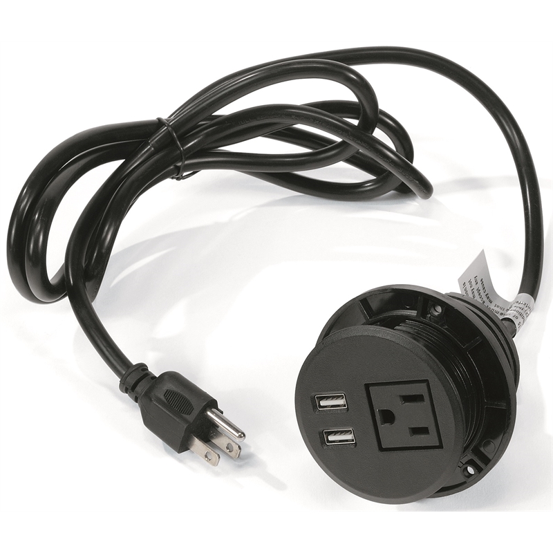 UrbanPro Office Plastic and Rubber Wire Power Grommet in Black