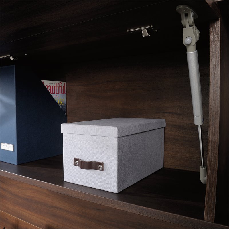 UrbanPro Contemporary Engineered Wood Desk Hutch in Spiced Mahogany