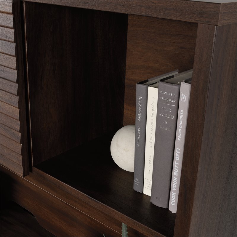 UrbanPro Contemporary Engineered Wood Desk Hutch in Spiced Mahogany