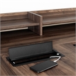 Urbanpro Traditional L-Shaped Desk with Power Bar in Natural Walnut