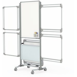 UrbanPro Ceramic 39&quot x 26&quot Nexus Easel Plus with 4 Tablet Whiteboards in White