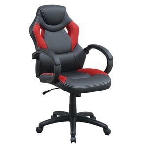 urbanpro furniture modern faux leather office chair in black and red