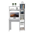 UrbanPro Modern Engineered Wood Desk with  Attached Cabinet in White