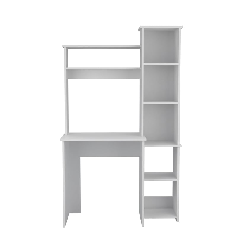 UrbanPro Modern Engineered Wood Desk with  Attached Cabinet in White