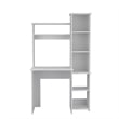 UrbanPro Modern Engineered Wood Desk with  Attached Cabinet in White