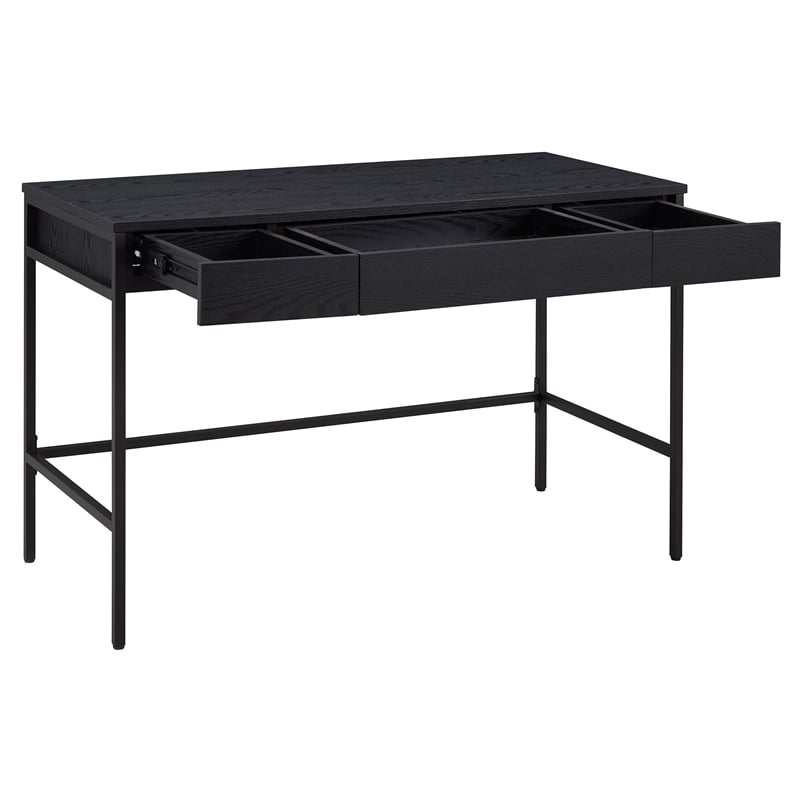 UrbanPro Mid-Century Writing Desk in Black Grain