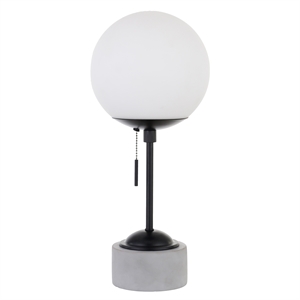 urbanpro table lamp with globe shade in concete and matte black