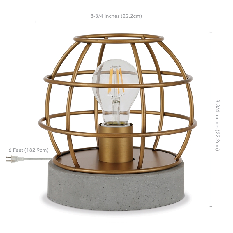 UrbanPro 9' Industrial Metal Table Lamp in Antique Brass