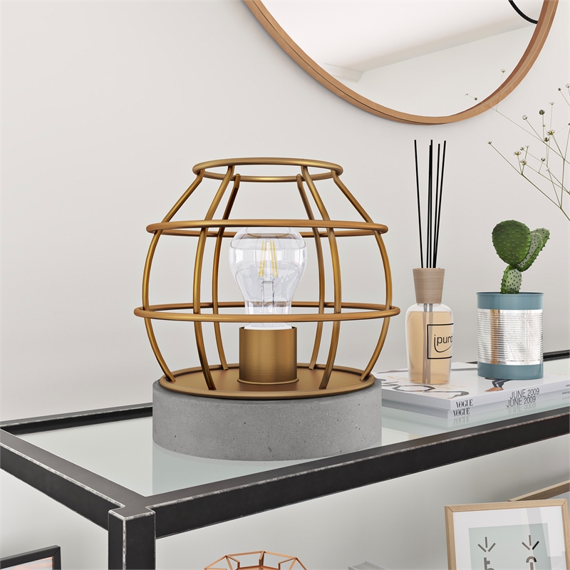 UrbanPro 9' Industrial Metal Table Lamp in Antique Brass