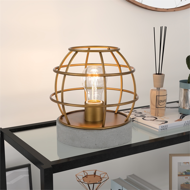 UrbanPro 9' Industrial Metal Table Lamp in Antique Brass