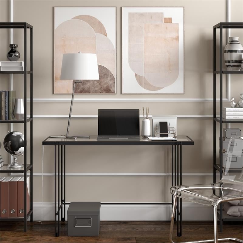UrbanPro Mid-Century Tilted Table Lamp in Brushed Nickel