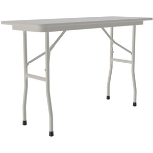 UrbanPro 18&quotW x 48&quotD Metal & Wood Folding Table in Gray Granite