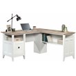UrbanPro Wooden L-Shaped Computer Desk in Glacier White