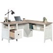UrbanPro Wooden L-Shaped Computer Desk in Glacier White
