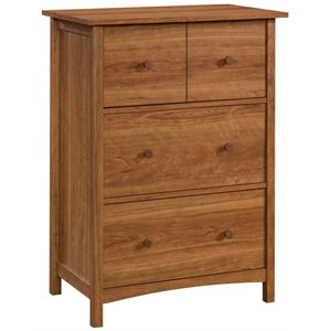 urbanpro 3 drawer wooden secretary desk chest in prairie cherry