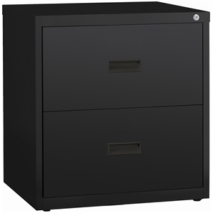 UrbanPro 26&quot 2-Drawer Modern Metal Lateral Filing Cabinet in Black
