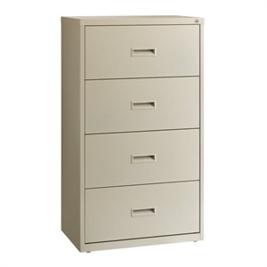 UrbanPro 4-Drawer Modern Metal Lateral Filing Cabinet in Light Gray