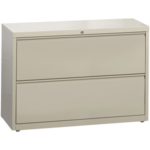 UrbanPro 42&quot 2-Drawer Modern Metal Lateral Filing Cabinet in Beige