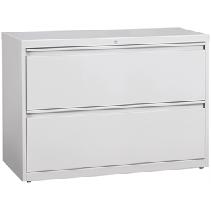 UrbanPro 2-Drawer Modern Metal Lateral Filing Cabinet in Light Gray