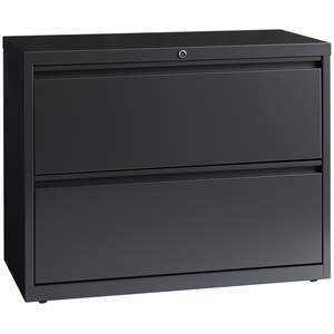 UrbanPro 2-Drawer Modern Steel Metal Lateral Filing Cabinet in Charcoal