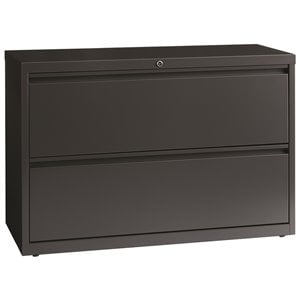UrbanPro 2-Drawer Modern Metal Lateral Filing Cabinet in Charcoal