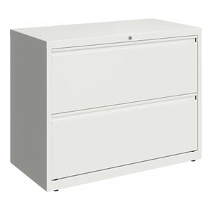 UrbanPro 2-Drawer Metal Lateral Filing Cabinet w/ Interlock System in White
