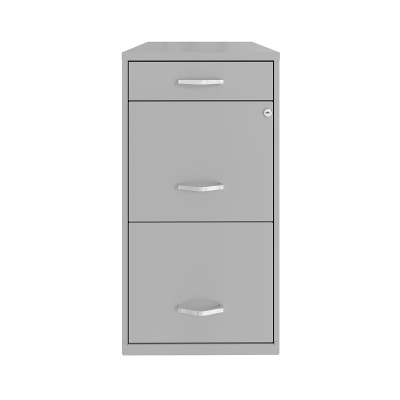 UrbanPro 3-Drawer Modern Metal Organizer Filing Cabinet in Gray