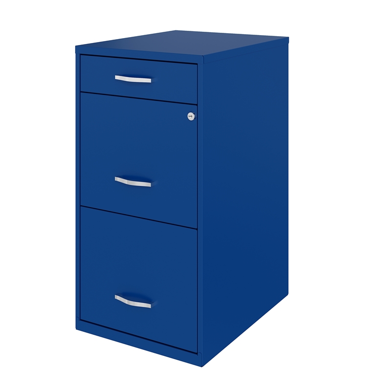 UrbanPro 3 Drawers Vertical Blue Metal Filing Cabinet Pre-assembled