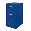 UrbanPro 3 Drawers Vertical Blue Metal Filing Cabinet Pre-assembled