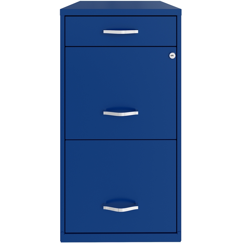 UrbanPro 3 Drawers Vertical Blue Metal Filing Cabinet Pre-assembled