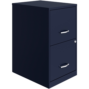 UrbanPro 18&quot Modern Metal Filing Cabinet with 2 Drawers in Navy