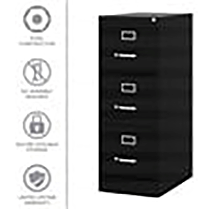 UrbanPro Traditional 3-Drawers Vertical Black Metal Filing Cabinet Pre-assembled