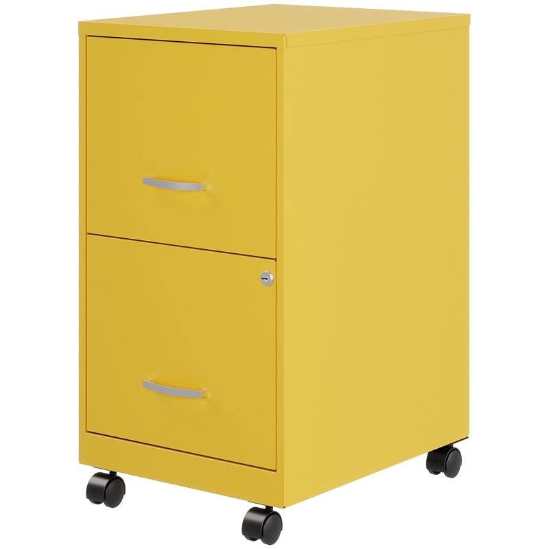 UrbanPro 2 Drawers Vertical Yellow Metal Filing Cabinet Pre-assembled