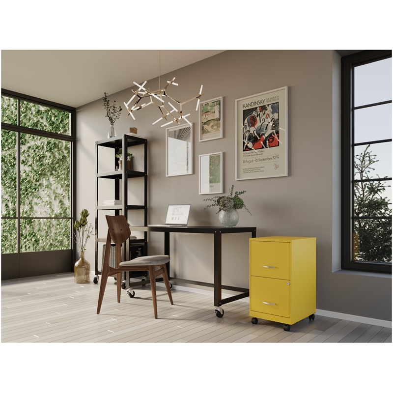 UrbanPro 2 Drawers Vertical Yellow Metal Filing Cabinet Pre-assembled
