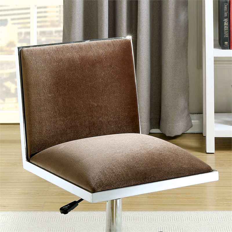 Urbanpro Contemporary Fabric Ergonomic Armless Office Chair in Brown