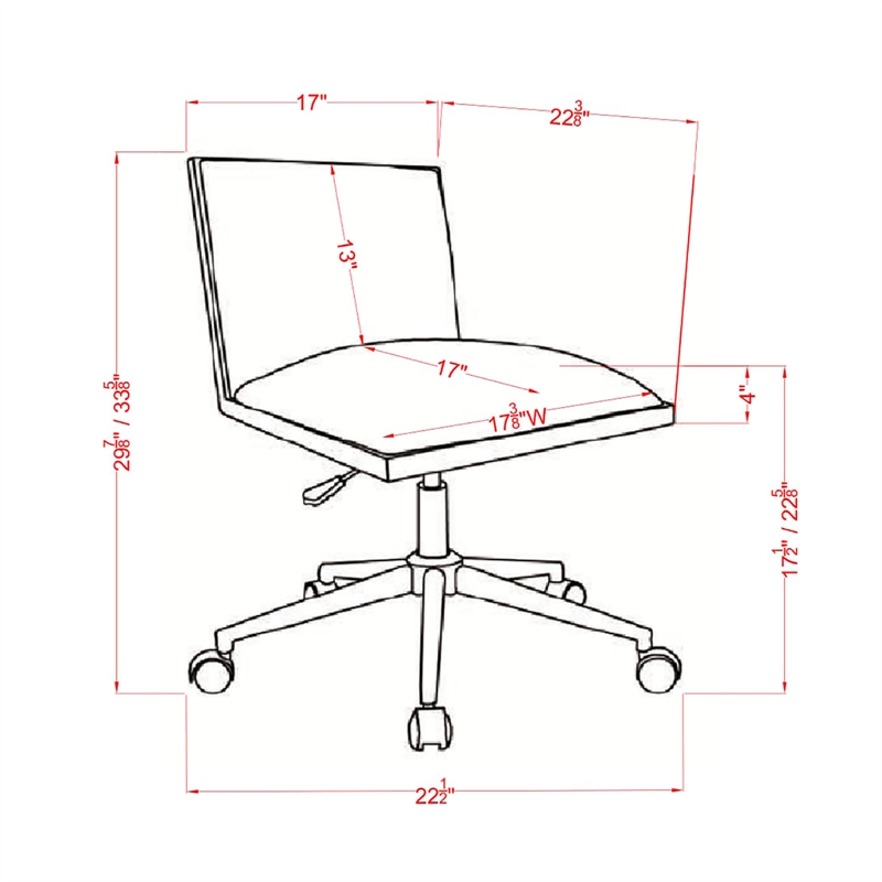 Urbanpro Contemporary Fabric Ergonomic Armless Office Chair in Brown