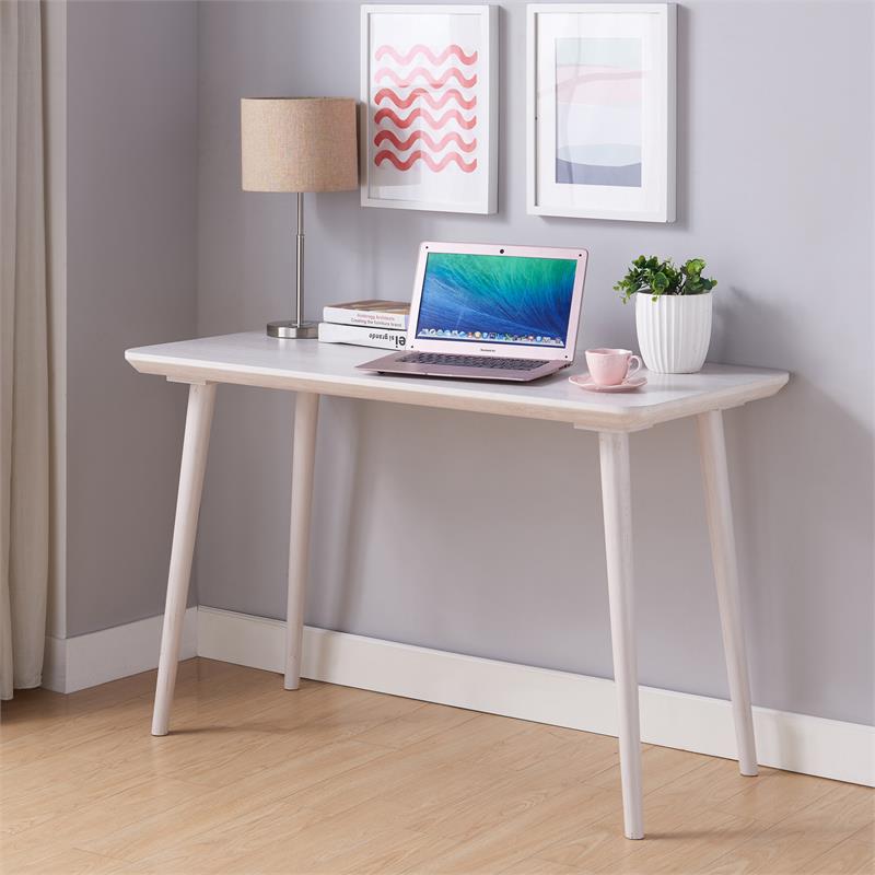 Urbanpro Mid-century Wooden Writing Desk in White Oak Finish