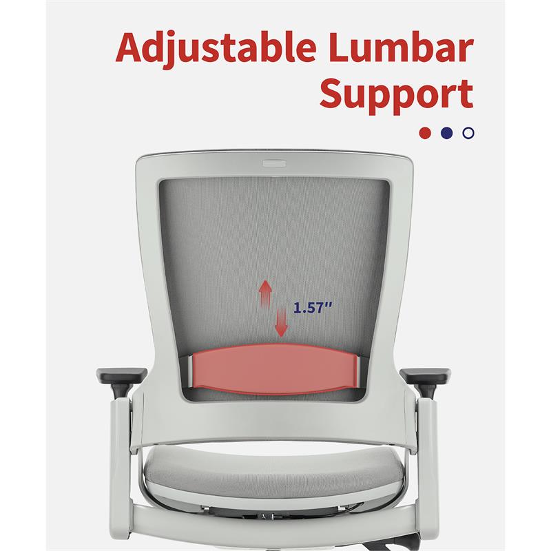 Urbanpro Contemporary Mesh and Metal Adjustable Office Chair in Gray