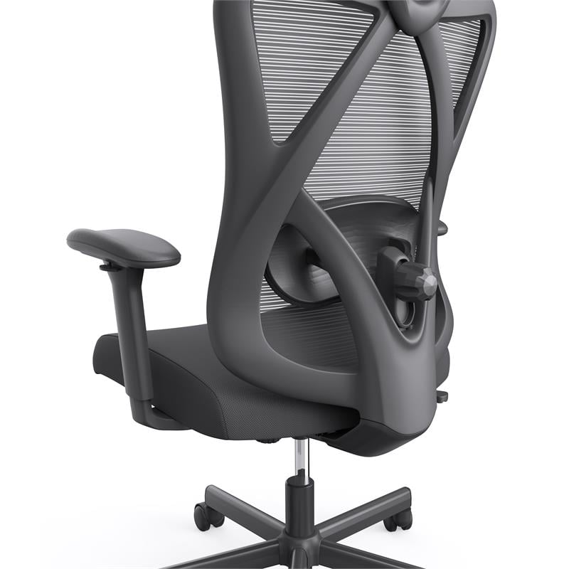 Urbanpro Contemporary Metal and Mesh Adjustable Office Chair in Black