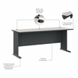 UrbanPro 72W Office Desk in Slate and White Spectrum - Engineered Wood