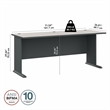 UrbanPro 72W Office Desk in Slate and White Spectrum - Engineered Wood