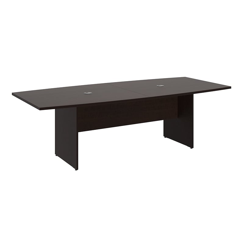 UrbanPro 96W x 42D Boat Shaped Conference Table with Wood Base in Mocha Cherry