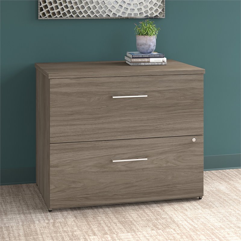 UrbanPro 36W 2 Drawer Lateral File Cabinet in Modern Hickory - Engineered Wood