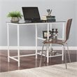 UrbanPro Glass White Desk Rectangular Sleek Minimalist 42