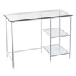 UrbanPro Glass White Desk Rectangular Sleek Minimalist 42