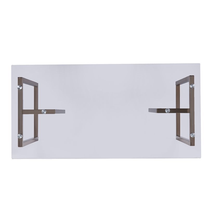 UrbanPro Modern Glass Top Writing Desk in Champagne